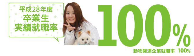 平成28年度 卒業生実績就職率100%